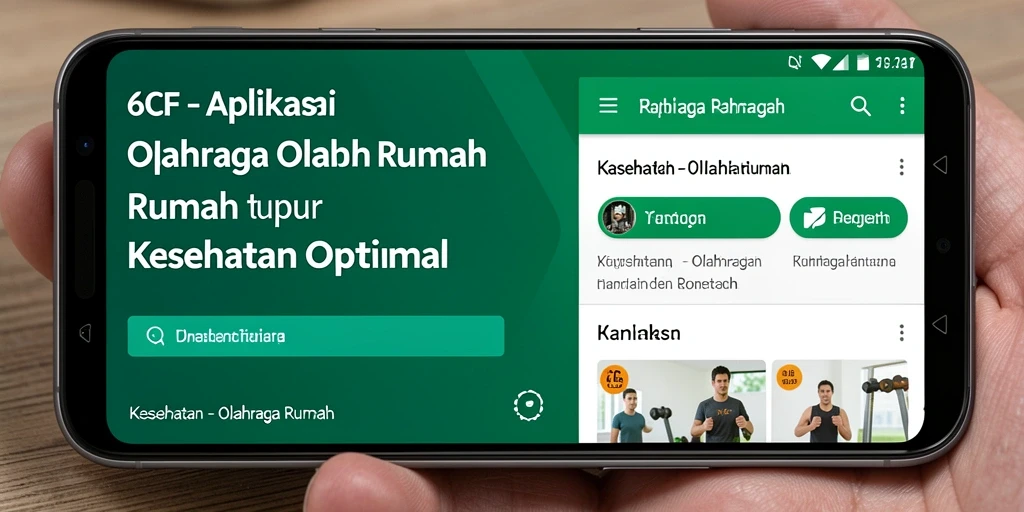 Antarmuka aplikasi 6CF yang intuitif untuk olahraga rumah.