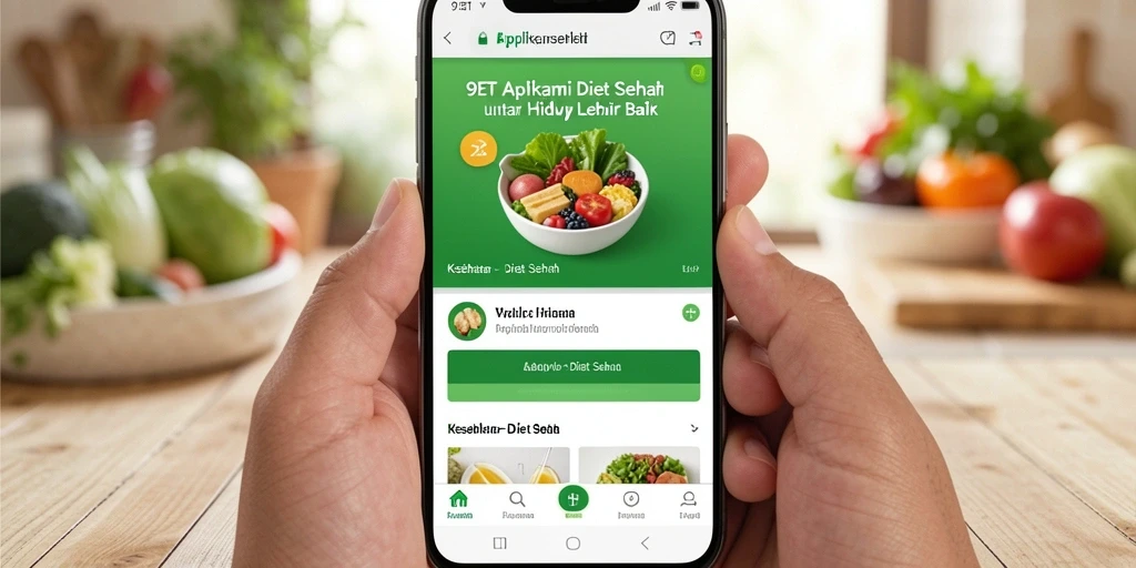 Antarmuka aplikasi 9ET yang ramah pengguna untuk Diet Sehat.