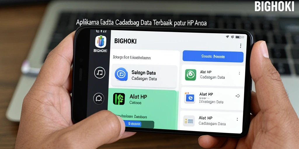 Antarmuka BIGHOKI memperlihatkan fitur cadangan data yang sederhana dan efisien.