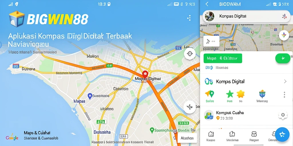 Tampilan antarmuka sederhana BIGWIN88 yang menunjukkan fitur Kompas Digital.