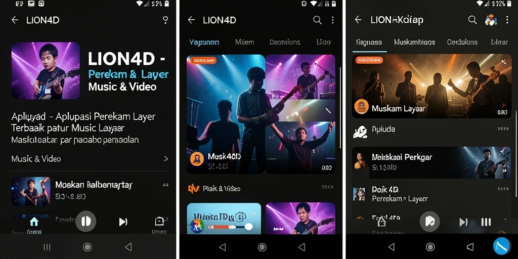 Tampilan antarmuka LION4D saat merekam layar dengan fitur perekaman audio.