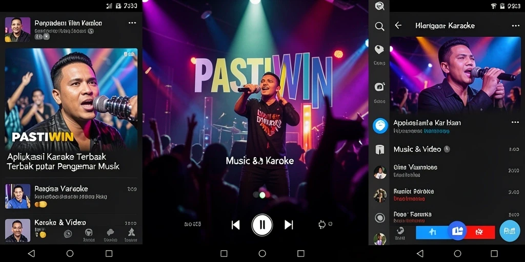 Antarmuka PASTIWIN menampilkan koleksi lagu karaoke yang lengkap.