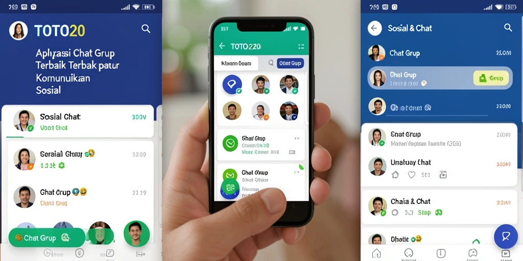 Screenshot antarmuka TOTO20 menampilkan grup chat yang dinamis dan interaktif.